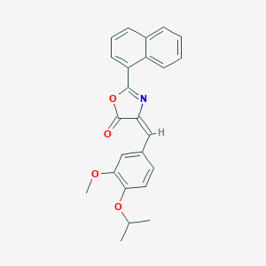 molecular formula C24H21NO4 B443188 4-(4-isopropoxy-3-methoxybenzylidene)-2-(1-naphthyl)-1,3-oxazol-5(4H)-one 