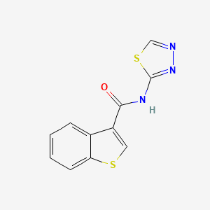 molecular formula C11H7N3OS2 B4431910 N-1,3,4-thiadiazol-2-yl-1-benzothiophene-3-carboxamide 