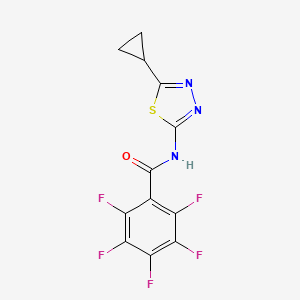 molecular formula C12H6F5N3OS B4431916 N-(5-cyclopropyl-1,3,4-thiadiazol-2-yl)-2,3,4,5,6-pentafluorobenzamide 