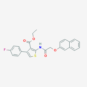 molecular formula C25H20FNO4S B443195 Ethyl 4-(4-fluorophenyl)-2-{[(2-naphthyloxy)acetyl]amino}-3-thiophenecarboxylate 