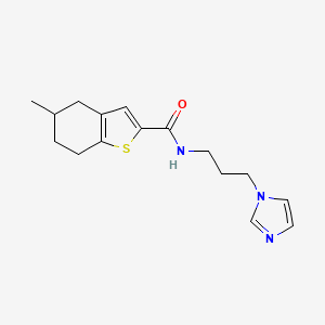 molecular formula C16H21N3OS B4431951 N-[3-(1H-imidazol-1-yl)propyl]-5-methyl-4,5,6,7-tetrahydro-1-benzothiophene-2-carboxamide 