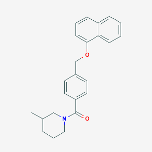 molecular formula C24H25NO2 B443197 3-Methyl-1-{4-[(1-naphthyloxy)methyl]benzoyl}piperidine 
