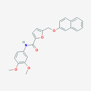 molecular formula C24H21NO5 B443199 N-(3,4-dimethoxyphenyl)-5-[(2-naphthyloxy)methyl]-2-furamide 