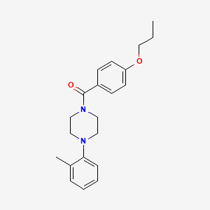 molecular formula C21H26N2O2 B4431995 1-(2-methylphenyl)-4-(4-propoxybenzoyl)piperazine 