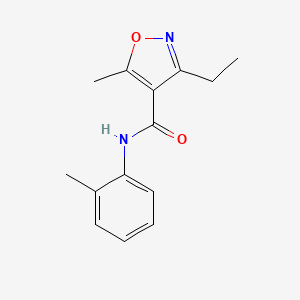 molecular formula C14H16N2O2 B4432030 3-ethyl-5-methyl-N-(2-methylphenyl)-4-isoxazolecarboxamide 