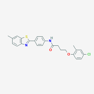 molecular formula C25H23ClN2O2S B443211 4-(4-chloro-2-methylphenoxy)-N-[4-(6-methyl-1,3-benzothiazol-2-yl)phenyl]butanamide 