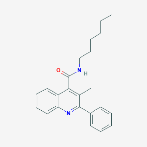N-hexyl-3-methyl-2-phenylquinoline-4-carboxamide