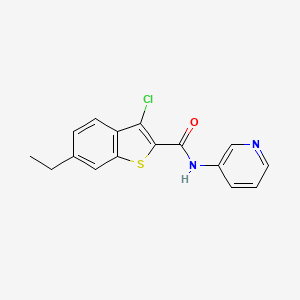 molecular formula C16H13ClN2OS B4432122 3-chloro-6-ethyl-N-3-pyridinyl-1-benzothiophene-2-carboxamide 