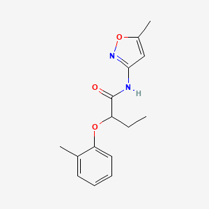 molecular formula C15H18N2O3 B4432129 N-(5-methyl-3-isoxazolyl)-2-(2-methylphenoxy)butanamide 