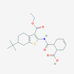 molecular formula C23H31NO5S B443215 6-({[6-Tert-butyl-3-(ethoxycarbonyl)-4,5,6,7-tetrahydro-1-benzothien-2-yl]amino}carbonyl)-3-cyclohexene-1-carboxylic acid 