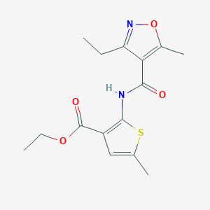 molecular formula C15H18N2O4S B4432189 ethyl 2-{[(3-ethyl-5-methyl-4-isoxazolyl)carbonyl]amino}-5-methyl-3-thiophenecarboxylate 