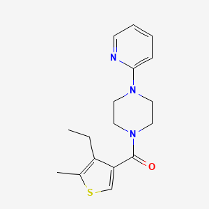 molecular formula C17H21N3OS B4432205 1-[(4-ethyl-5-methyl-3-thienyl)carbonyl]-4-(2-pyridinyl)piperazine 