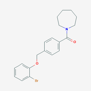 molecular formula C20H22BrNO2 B443224 1-{4-[(2-Bromophenoxy)methyl]benzoyl}azepane 
