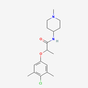 molecular formula C17H25ClN2O2 B4432241 2-(4-chloro-3,5-dimethylphenoxy)-N-(1-methyl-4-piperidinyl)propanamide 