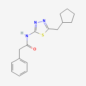 N-[5-(cyclopentylmethyl)-1,3,4-thiadiazol-2-yl]-2-phenylacetamide