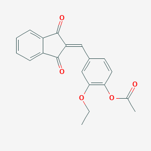 molecular formula C20H16O5 B443227 4-[(1,3-dioxo-1,3-dihydro-2H-inden-2-ylidene)methyl]-2-ethoxyphenyl acetate 