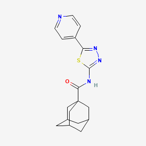 molecular formula C18H20N4OS B4432272 N-[5-(4-pyridinyl)-1,3,4-thiadiazol-2-yl]-1-adamantanecarboxamide 