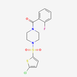 molecular formula C15H14ClFN2O3S2 B4432277 1-[(5-chloro-2-thienyl)sulfonyl]-4-(2-fluorobenzoyl)piperazine 