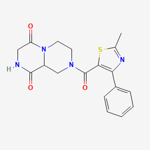 8-[(2-methyl-4-phenyl-1,3-thiazol-5-yl)carbonyl]tetrahydro-2H-pyrazino[1,2-a]pyrazine-1,4(3H,6H)-dione