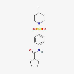 N-{4-[(4-methyl-1-piperidinyl)sulfonyl]phenyl}cyclopentanecarboxamide