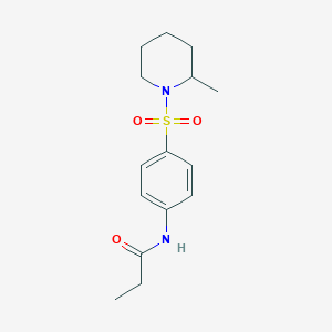 N-{4-[(2-methyl-1-piperidinyl)sulfonyl]phenyl}propanamide