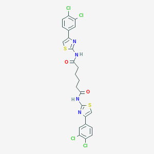 molecular formula C24H18Cl4N4O2S2 B443229 N,N'-bis[4-(3,4-dichlorophenyl)-1,3-thiazol-2-yl]hexanediamide 