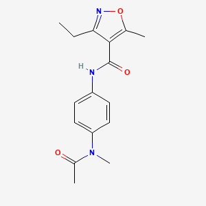 molecular formula C16H19N3O3 B4432307 N-{4-[acetyl(methyl)amino]phenyl}-3-ethyl-5-methyl-4-isoxazolecarboxamide 