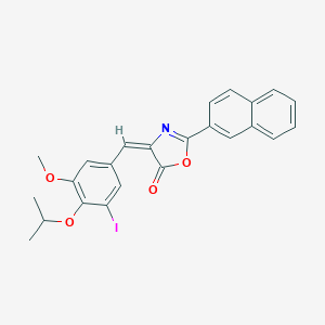 molecular formula C24H20INO4 B443231 4-(3-iodo-4-isopropoxy-5-methoxybenzylidene)-2-(2-naphthyl)-1,3-oxazol-5(4H)-one 