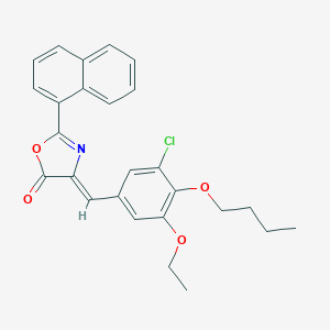 molecular formula C26H24ClNO4 B443232 4-(4-butoxy-3-chloro-5-ethoxybenzylidene)-2-(1-naphthyl)-1,3-oxazol-5(4H)-one 