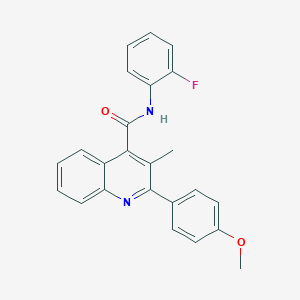 molecular formula C24H19FN2O2 B443233 N-(2-fluorophenyl)-2-(4-methoxyphenyl)-3-methylquinoline-4-carboxamide 