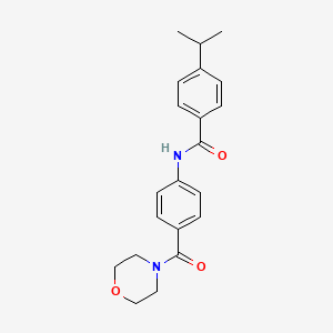 molecular formula C21H24N2O3 B4432409 4-isopropyl-N-[4-(4-morpholinylcarbonyl)phenyl]benzamide 