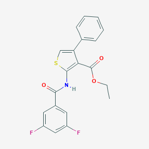 molecular formula C20H15F2NO3S B443242 Ethyl 2-[(3,5-difluorobenzoyl)amino]-4-phenyl-3-thiophenecarboxylate 