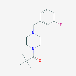 molecular formula C16H23FN2O B4432451 1-(2,2-dimethylpropanoyl)-4-(3-fluorobenzyl)piperazine 