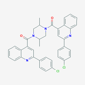 molecular formula C38H30Cl2N4O2 B443246 2-(4-Chlorophenyl)-4-[(4-{[2-(4-chlorophenyl)-4-quinolinyl]carbonyl}-2,5-dimethyl-1-piperazinyl)carbonyl]quinoline 