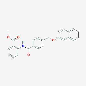 molecular formula C26H21NO4 B443247 Methyl 2-({4-[(2-naphthyloxy)methyl]benzoyl}amino)benzoate 