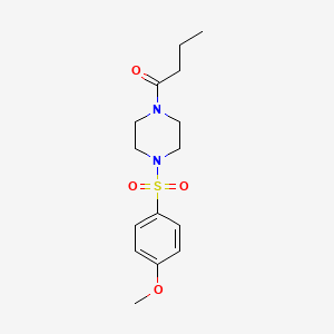 molecular formula C15H22N2O4S B4432476 1-butyryl-4-[(4-methoxyphenyl)sulfonyl]piperazine 