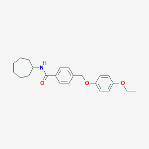 molecular formula C23H29NO3 B443248 N-cycloheptyl-4-[(4-ethoxyphenoxy)methyl]benzamide 