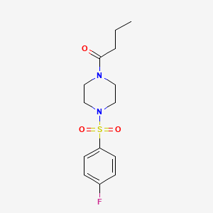 molecular formula C14H19FN2O3S B4432484 1-butyryl-4-[(4-fluorophenyl)sulfonyl]piperazine 