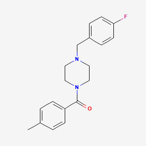 molecular formula C19H21FN2O B4432512 1-(4-fluorobenzyl)-4-(4-methylbenzoyl)piperazine 