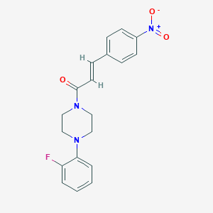 molecular formula C19H18FN3O3 B443259 1-(2-Fluorophenyl)-4-(3-{4-nitrophenyl}acryloyl)piperazine 