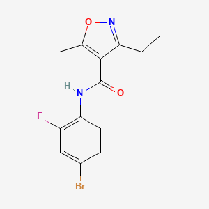 molecular formula C13H12BrFN2O2 B4432597 N-(4-bromo-2-fluorophenyl)-3-ethyl-5-methyl-4-isoxazolecarboxamide 