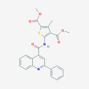 molecular formula C25H20N2O5S B443261 Dimethyl 3-methyl-5-{[(2-phenylquinolin-4-yl)carbonyl]amino}thiophene-2,4-dicarboxylate 