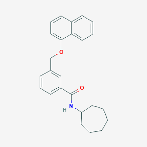 molecular formula C25H27NO2 B443263 N-cycloheptyl-3-[(1-naphthyloxy)methyl]benzamide 