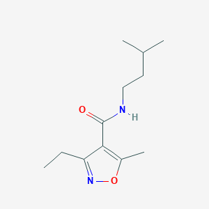 molecular formula C12H20N2O2 B4432645 3-ethyl-5-methyl-N-(3-methylbutyl)-4-isoxazolecarboxamide 