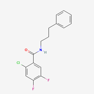 molecular formula C16H14ClF2NO B4432679 2-chloro-4,5-difluoro-N-(3-phenylpropyl)benzamide 