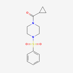 molecular formula C14H18N2O3S B4432684 1-(cyclopropylcarbonyl)-4-(phenylsulfonyl)piperazine 