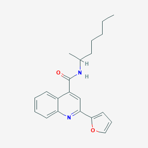 molecular formula C21H24N2O2 B443269 2-(2-furyl)-N-(1-methylhexyl)-4-quinolinecarboxamide 