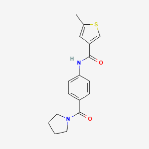 molecular formula C17H18N2O2S B4432697 5-methyl-N-[4-(1-pyrrolidinylcarbonyl)phenyl]-3-thiophenecarboxamide 