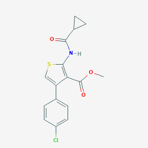 molecular formula C16H14ClNO3S B443271 Methyl 4-(4-chlorophenyl)-2-[(cyclopropylcarbonyl)amino]-3-thiophenecarboxylate 