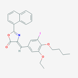 molecular formula C26H24INO4 B443272 (4Z)-4-(4-butoxy-3-ethoxy-5-iodobenzylidene)-2-(naphthalen-1-yl)-1,3-oxazol-5(4H)-one 